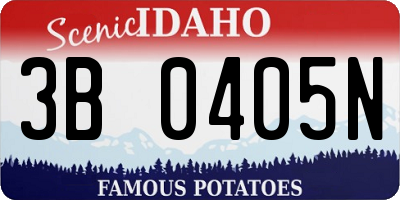 ID license plate 3B0405N