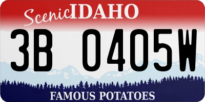 ID license plate 3B0405W