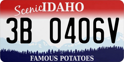 ID license plate 3B0406V
