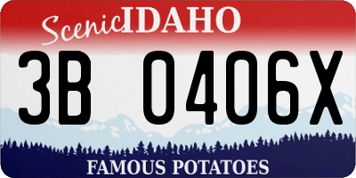 ID license plate 3B0406X