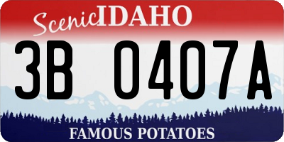 ID license plate 3B0407A