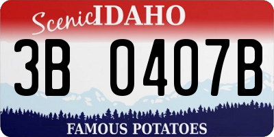 ID license plate 3B0407B