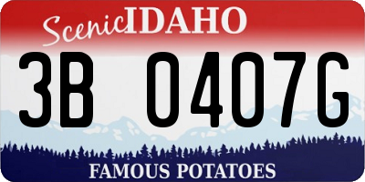 ID license plate 3B0407G