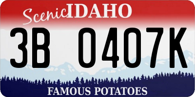 ID license plate 3B0407K