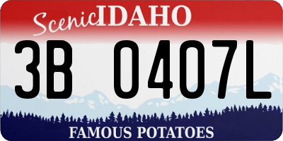 ID license plate 3B0407L