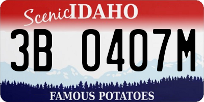 ID license plate 3B0407M