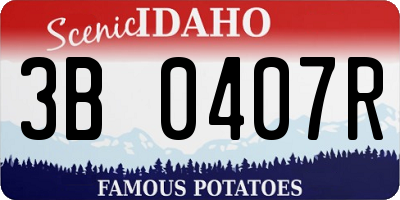 ID license plate 3B0407R
