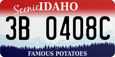 ID license plate 3B0408C