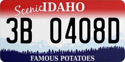 ID license plate 3B0408D