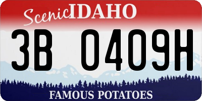 ID license plate 3B0409H