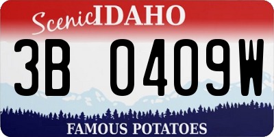 ID license plate 3B0409W