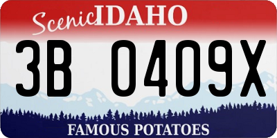 ID license plate 3B0409X
