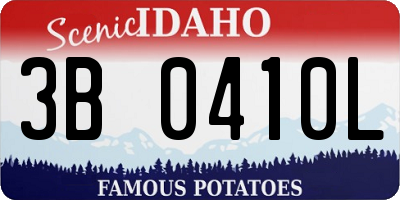 ID license plate 3B0410L