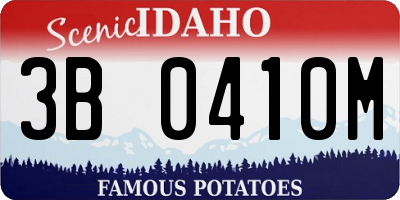 ID license plate 3B0410M