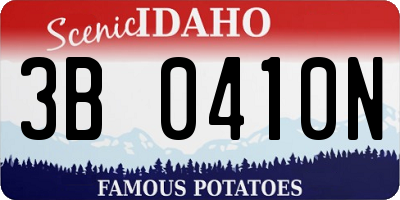 ID license plate 3B0410N