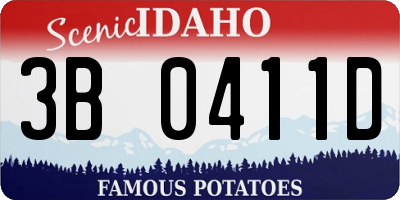 ID license plate 3B0411D