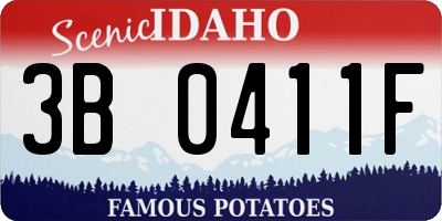 ID license plate 3B0411F