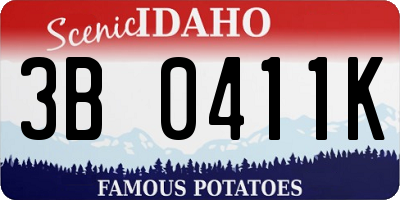 ID license plate 3B0411K