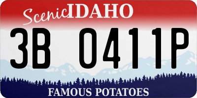 ID license plate 3B0411P