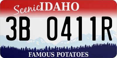 ID license plate 3B0411R