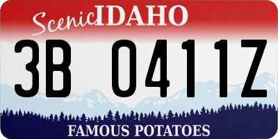 ID license plate 3B0411Z