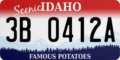 ID license plate 3B0412A