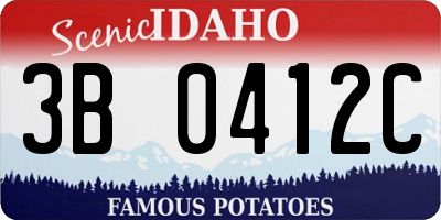 ID license plate 3B0412C