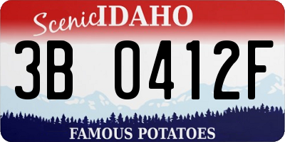 ID license plate 3B0412F