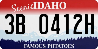 ID license plate 3B0412H