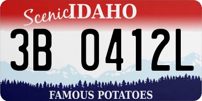 ID license plate 3B0412L