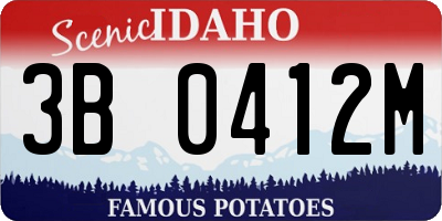 ID license plate 3B0412M