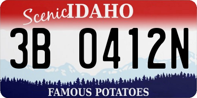 ID license plate 3B0412N