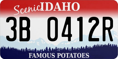 ID license plate 3B0412R