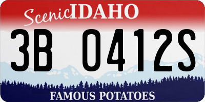 ID license plate 3B0412S