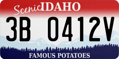 ID license plate 3B0412V