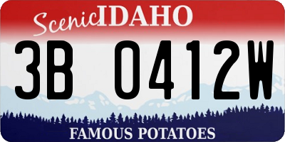 ID license plate 3B0412W