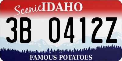 ID license plate 3B0412Z