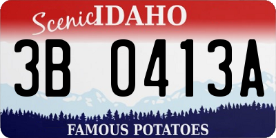 ID license plate 3B0413A
