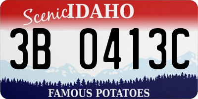 ID license plate 3B0413C