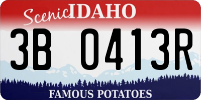 ID license plate 3B0413R