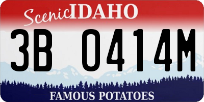 ID license plate 3B0414M