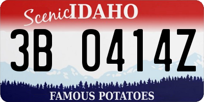 ID license plate 3B0414Z