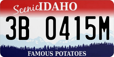 ID license plate 3B0415M