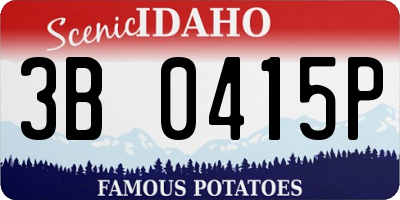 ID license plate 3B0415P