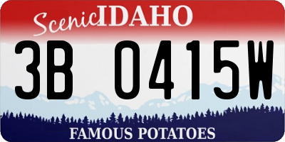 ID license plate 3B0415W