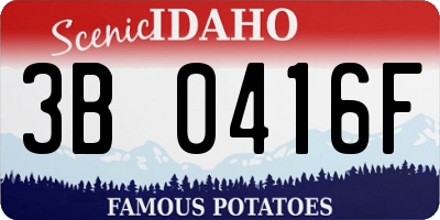 ID license plate 3B0416F