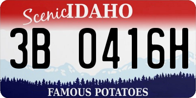 ID license plate 3B0416H