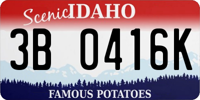 ID license plate 3B0416K