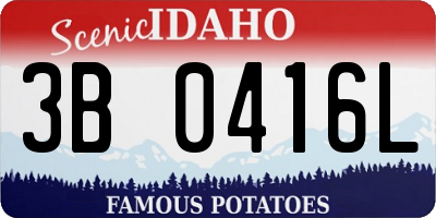 ID license plate 3B0416L