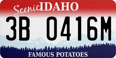 ID license plate 3B0416M